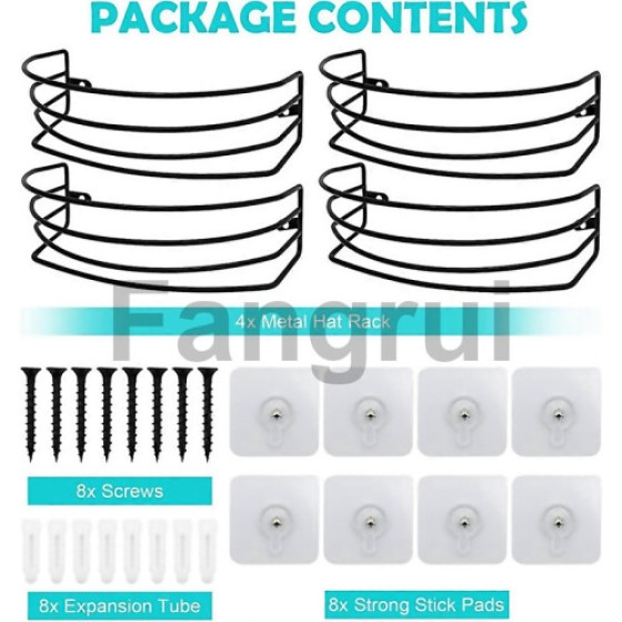 For Hat Rack For Wall And Door4pack Metal Baseball Hat Organizer